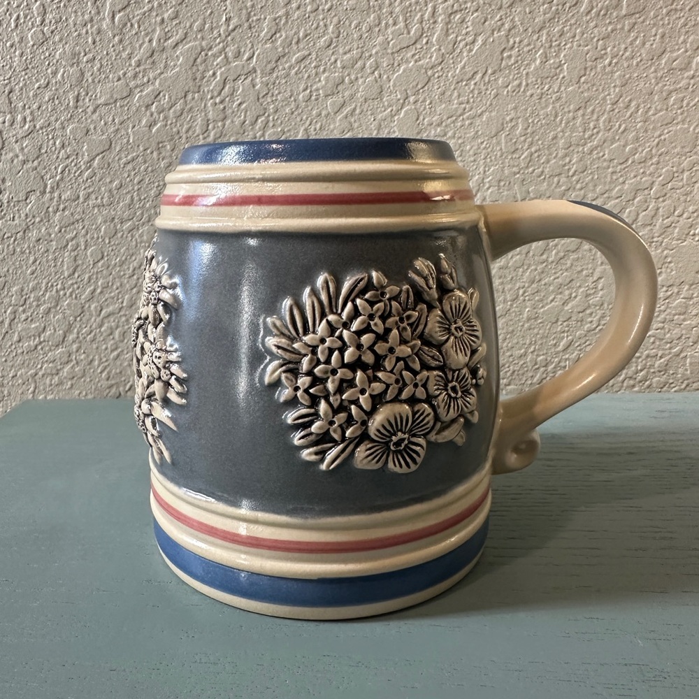 Gerz West Germany Blue and Cream Ceramic Mug/Stein